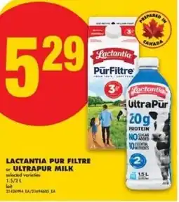 No Frills Lactantia pur filtre or ultrapur milk offer