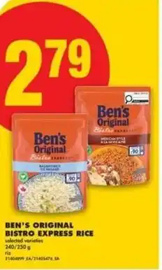 No Frills Ben's original bistro express rice offer