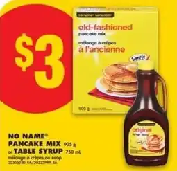 No Frills No name pancake mix or table syrup offer
