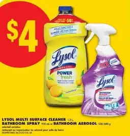 No Frills Lysol multi surface cleaner bathroom spray or bathroom aerosol offer