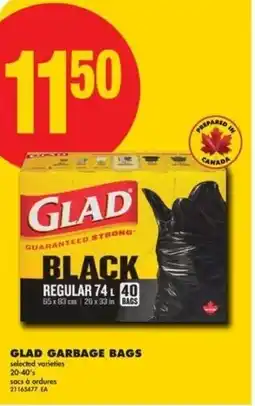 No Frills Glad garbage bags offer