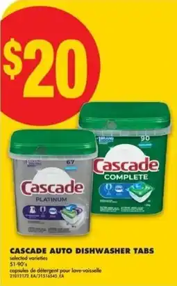No Frills Cascade auto dishwasher tabs offer