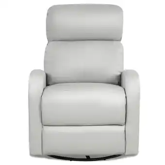 Best Buy Costway Recliner Chair Swivel Rocker Manual Single Sofa Lounger w/Footrest offer