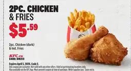 KFC 2 PC. CHICKEN & FRIES offer