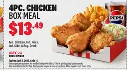KFC 4PC. CHICKEN BOX MEAL offer
