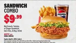 KFC SANDWICH COMBO offer