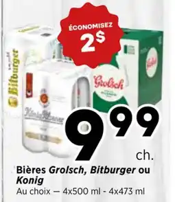 Val-Mont Bières Grolsch, Bitburger ou Konig offer