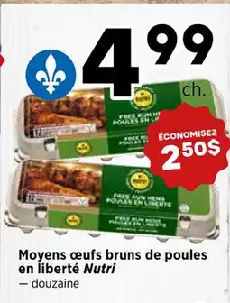 Val-Mont Moyens œufs bruns de poules en liberté Nutri offer