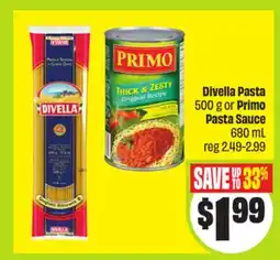 FreshCo Divella Pasta 500 g or Primo Pasta Sauce 680ml offer