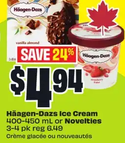 FreshCo Häagen-Dazs Ice Cream 400-450 ml or Novelties 3-4 pk offer