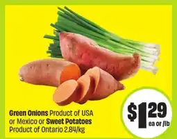 FreshCo Green Onions or Mexico or Sweet Potatoes Product of USA or Product of Ontario 2.84/kg offer