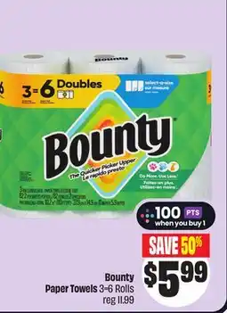 FreshCo Bounty Paper Towels 3=6 Rolls offer