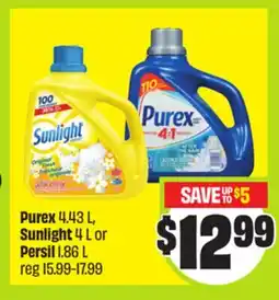 FreshCo Purex 4.43 L, Sunlight 4 L or Persil 1.86 L offer