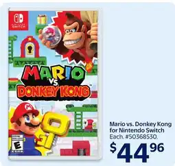 Walmart Mario vs. Donkey Kong for Nintendo Switch offer