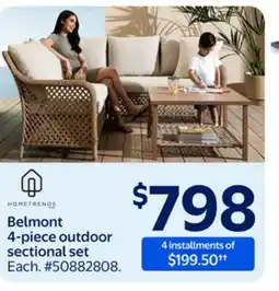 Walmart Belmont 4-piece outdoor sectional set offer