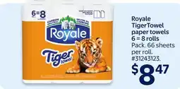 Walmart Royale TigerTowel paper towels 6 = 8 rolls offer