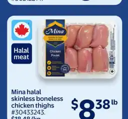 Walmart Mina Halal Skinless Boneless Chicken Thighs offer