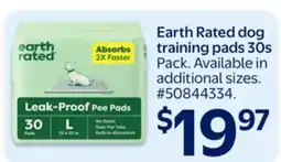Walmart Earth Rated dog training pads 30s offer