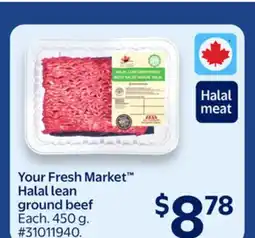 Walmart Your Fresh Market Halal Lean ground beef offer