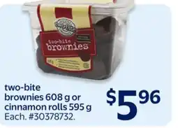 Walmart two-bite brownies 608 g or cinnamon rolls 595 g offer