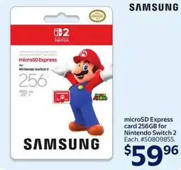 Walmart microSD Express card 256GB for Nintendo Switch 2 offer