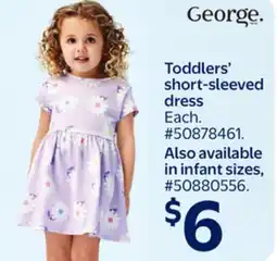 Walmart George Toddlers' short-sleeved dress offer