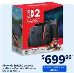 Walmart Nintendo Switch 2 console and Mario Kart World bundle offer