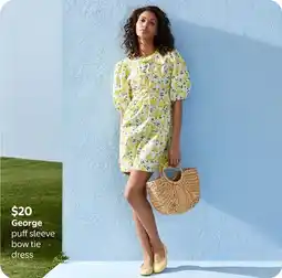 Walmart George Puff Sleeve Bow Tie Dress offer