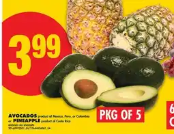 No Frills AVOCADOS or PINEAPPLE, PKG OF 5 offer