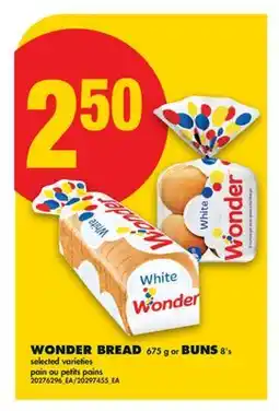 No Frills WONDER BREAD 675 G OR BUNS 8' S offer