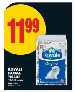 No Frills ROYALE FACIAL TISSUE, 12x100 sheets offer