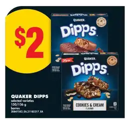 No Frills QUAKER DIPPS, 150/156 g offer