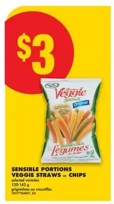 No Frills SENSIBLE PORTIONS VEGGIE STRAWS or CHIPS offer