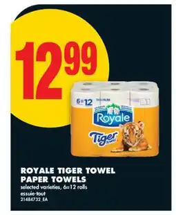 No Frills ROYALE TIGER TOWEL PAPER TOWELS, 6=12 rolls offer