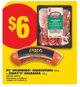 No Frills PC SPLENDIDO CHARCUTERIE 100 g or ZIGGY'S KOLBASSA 375 g offer