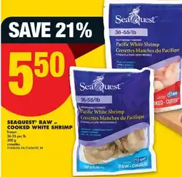 No Frills SEAQUEST RAW or COOKED WHITE SHRIMP offer