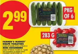 No Frills FARMER'S MARKET GRAPE TOMATOES, 283 G OR MINI CUCUMBERS, PKG OF 6 offer