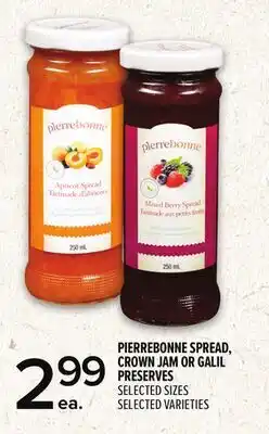 Metro PIERREBONNE SPREAD, CROWN JAM OR GALIL PRESERVES offer