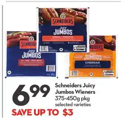 Longo's Schneiders Juicy Jumbos Wieners offer