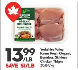 Longo's Fresh Organic Boneless, Skinless Chicken Thighs offer