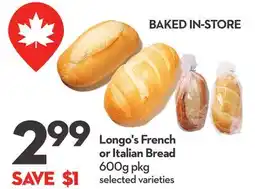 Longo's French or Italian Bread offer