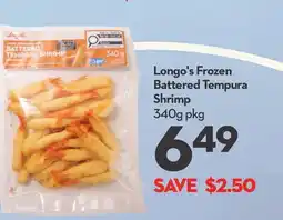 Longo's Frozen Battered Tempura Shrimp offer
