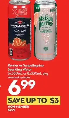Longo's Perrier or Sanpellegrino Sparkling Water offer