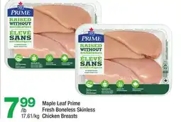 Highland Farms Maple Leaf Prime Fresh Boneless Skinless Chicken Breasts offer