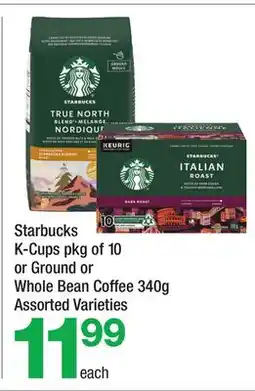 Highland Farms Starbucks K-Cups pkg of 10 or Ground or Whole Bean Coffee offer