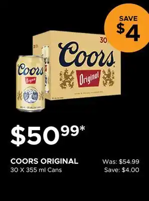 The Beer Store COORS ORIGINAL offer