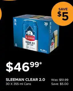 The Beer Store SLEEMAN CLEAR 2.0 offer