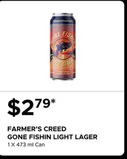 The Beer Store FARMER'S CREED GONE FISHIN LIGHT LAGER offer