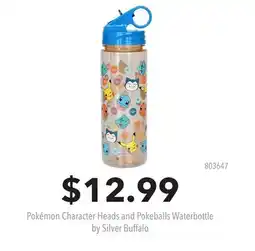 GameStop Pokémon Character Heads and Pokeballs Waterbottle by Silver Buffalo offer