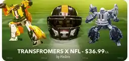 GameStop TRANSFROMERS X NFL by Hasbro offer